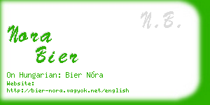 nora bier business card